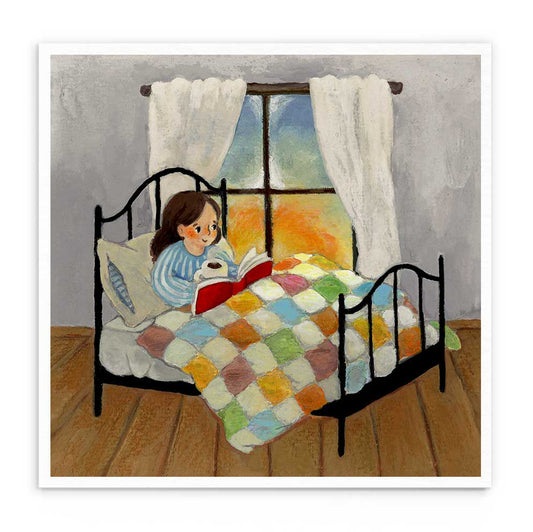 Reading in Bed | Art Print